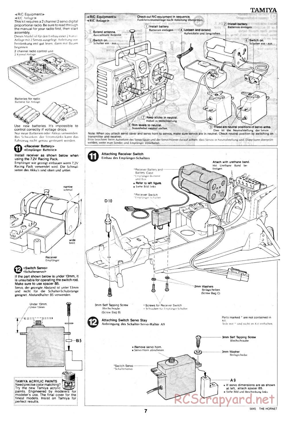 Tamiya - The Hornet - 58045 - Manual - Page 7