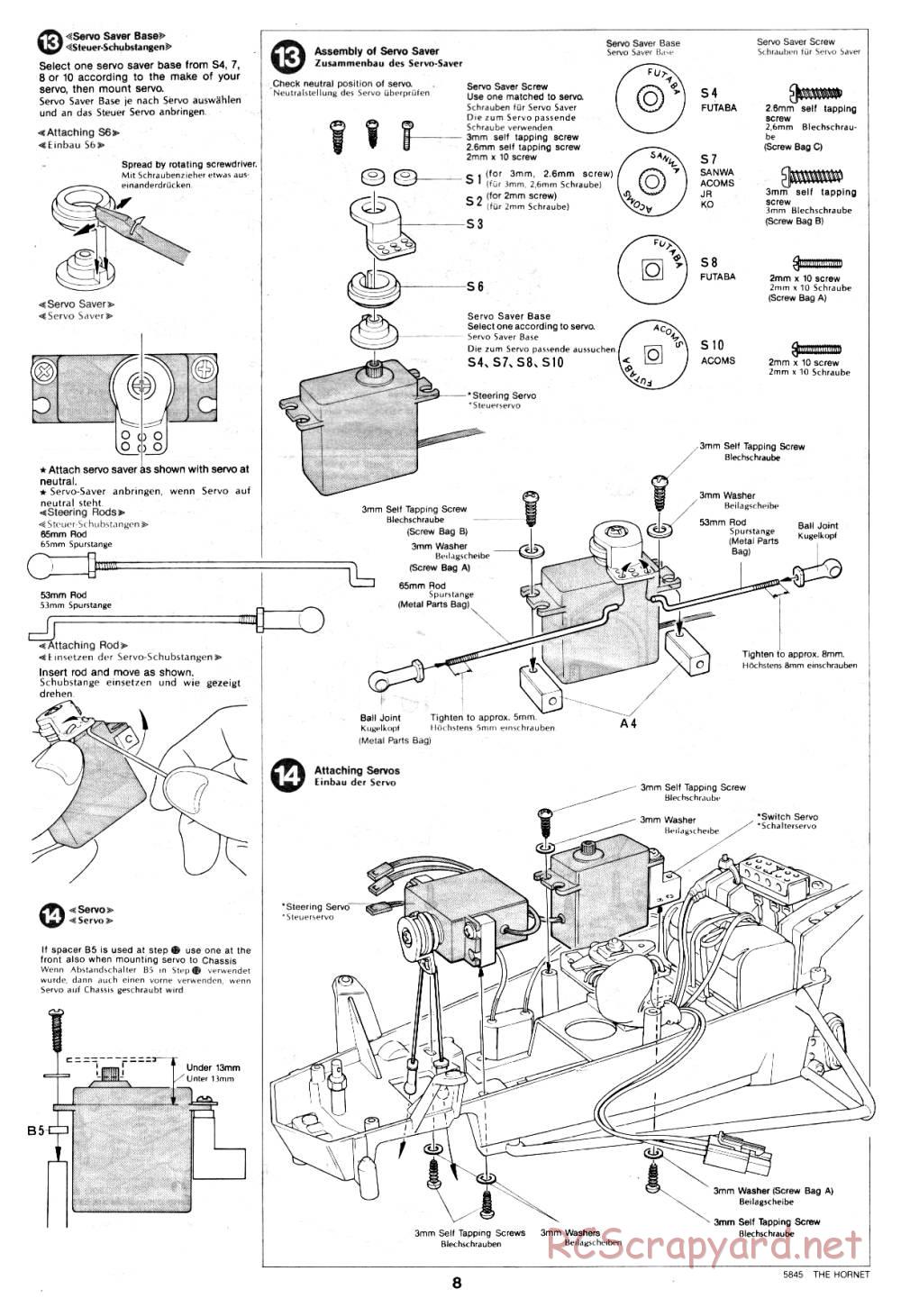 Tamiya - The Hornet - 58045 - Manual - Page 8
