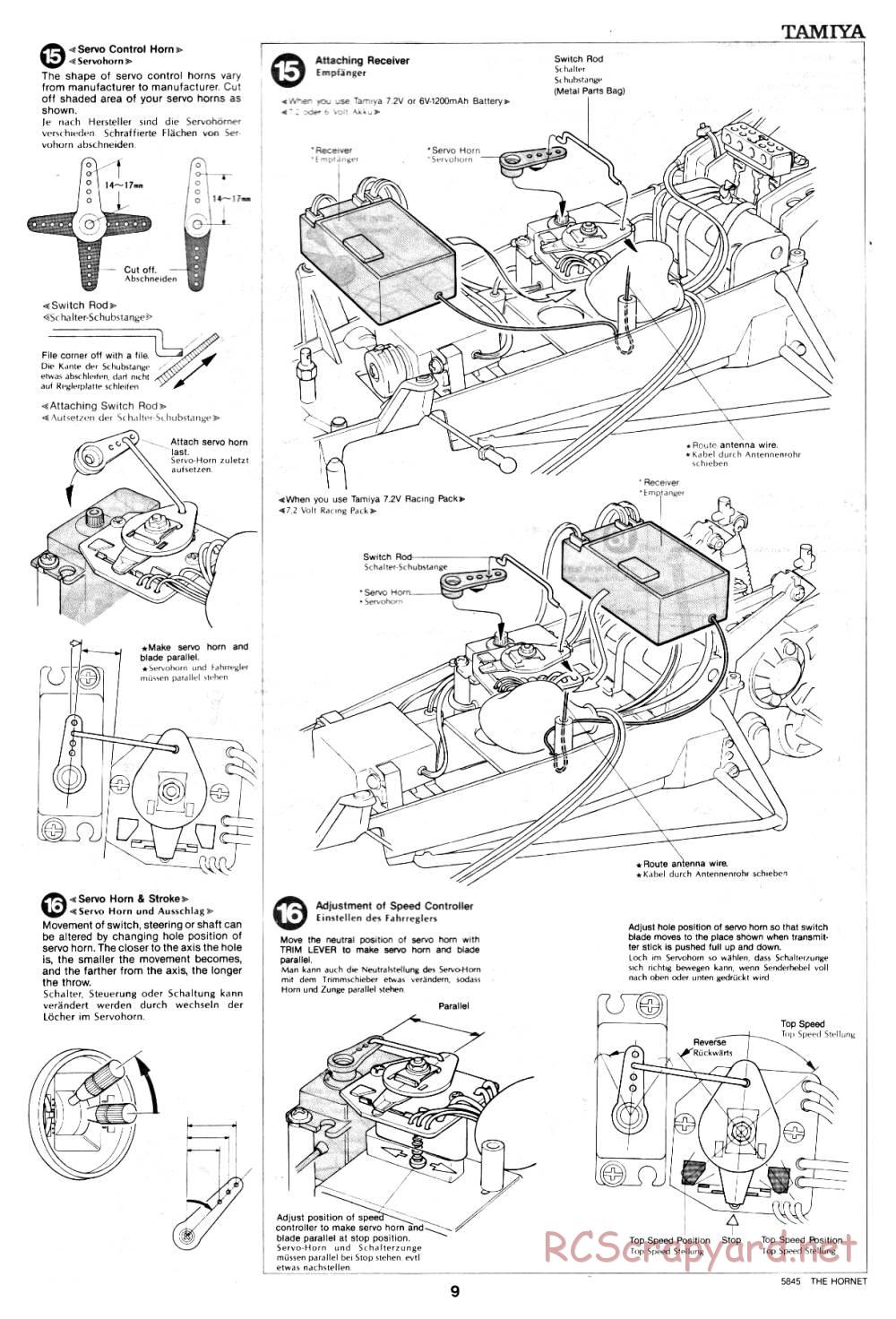 Tamiya - The Hornet - 58045 - Manual - Page 9