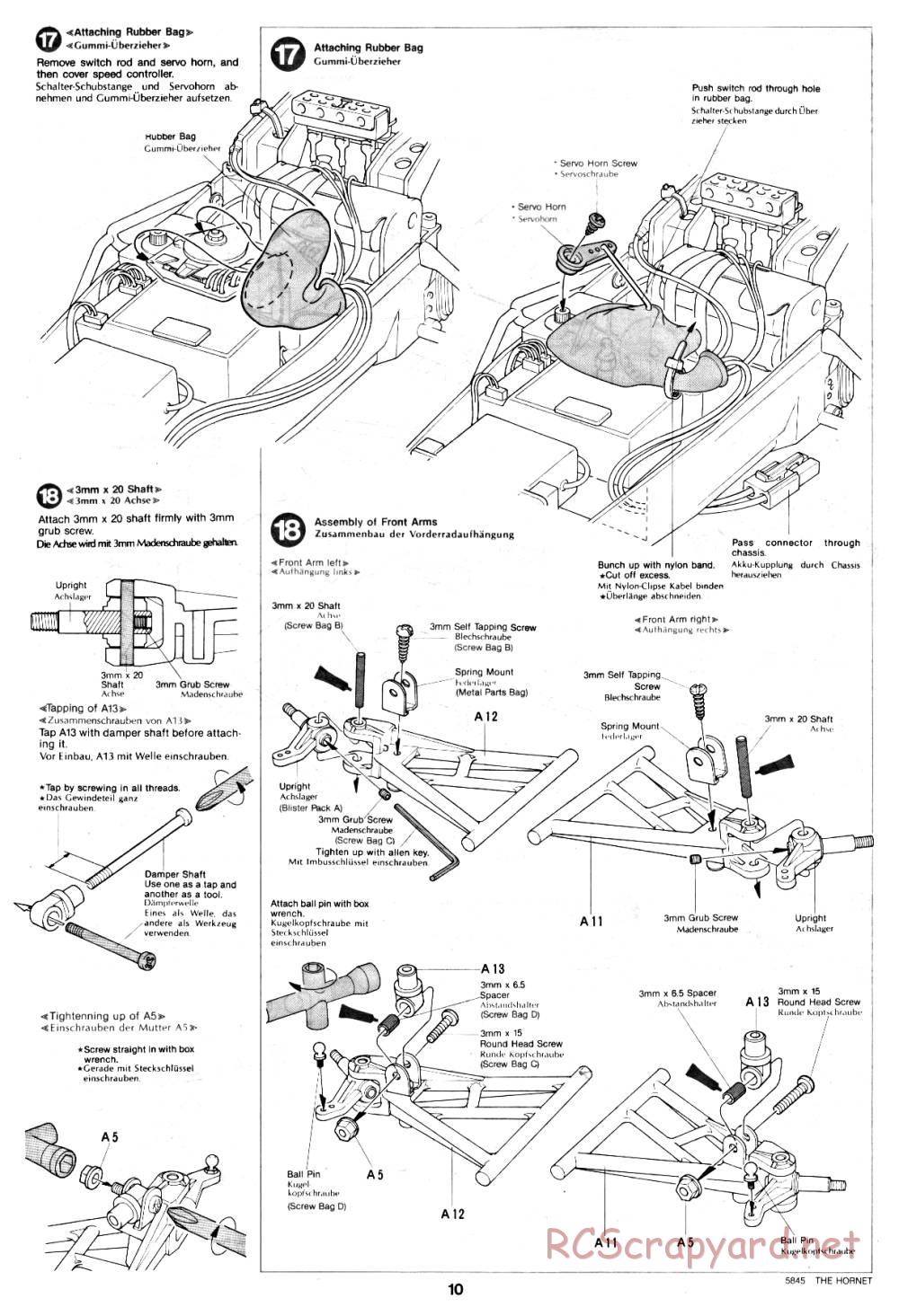 Tamiya - The Hornet - 58045 - Manual - Page 10
