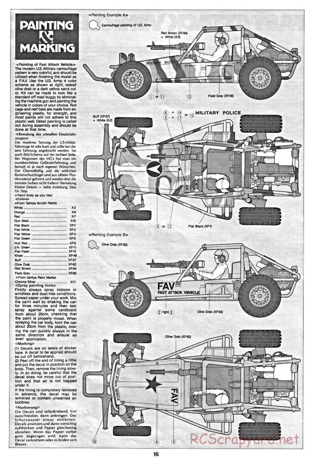 Tamiya - Fast Attack Vehicle - 58046 - Manual - Page 16