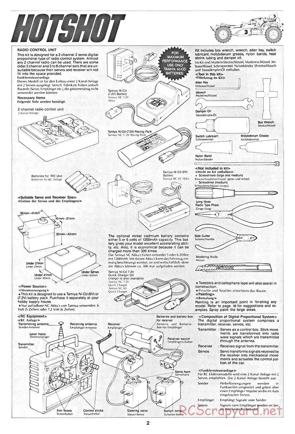 Tamiya - Hotshot - 58047 - Manual - Page 2