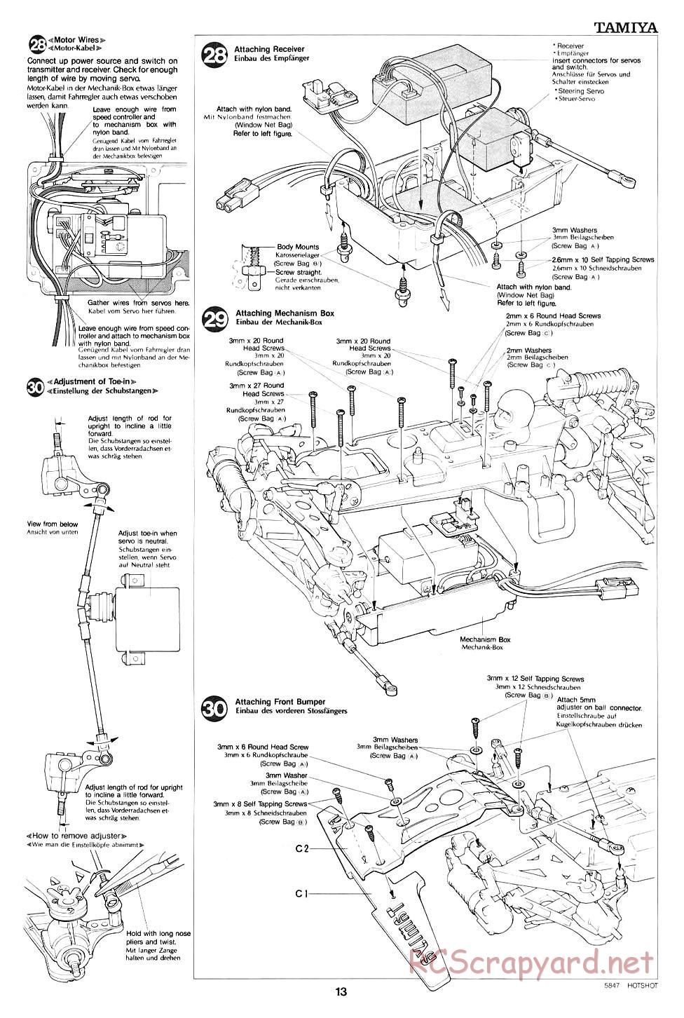 Tamiya - Hotshot - 58047 - Manual - Page 13