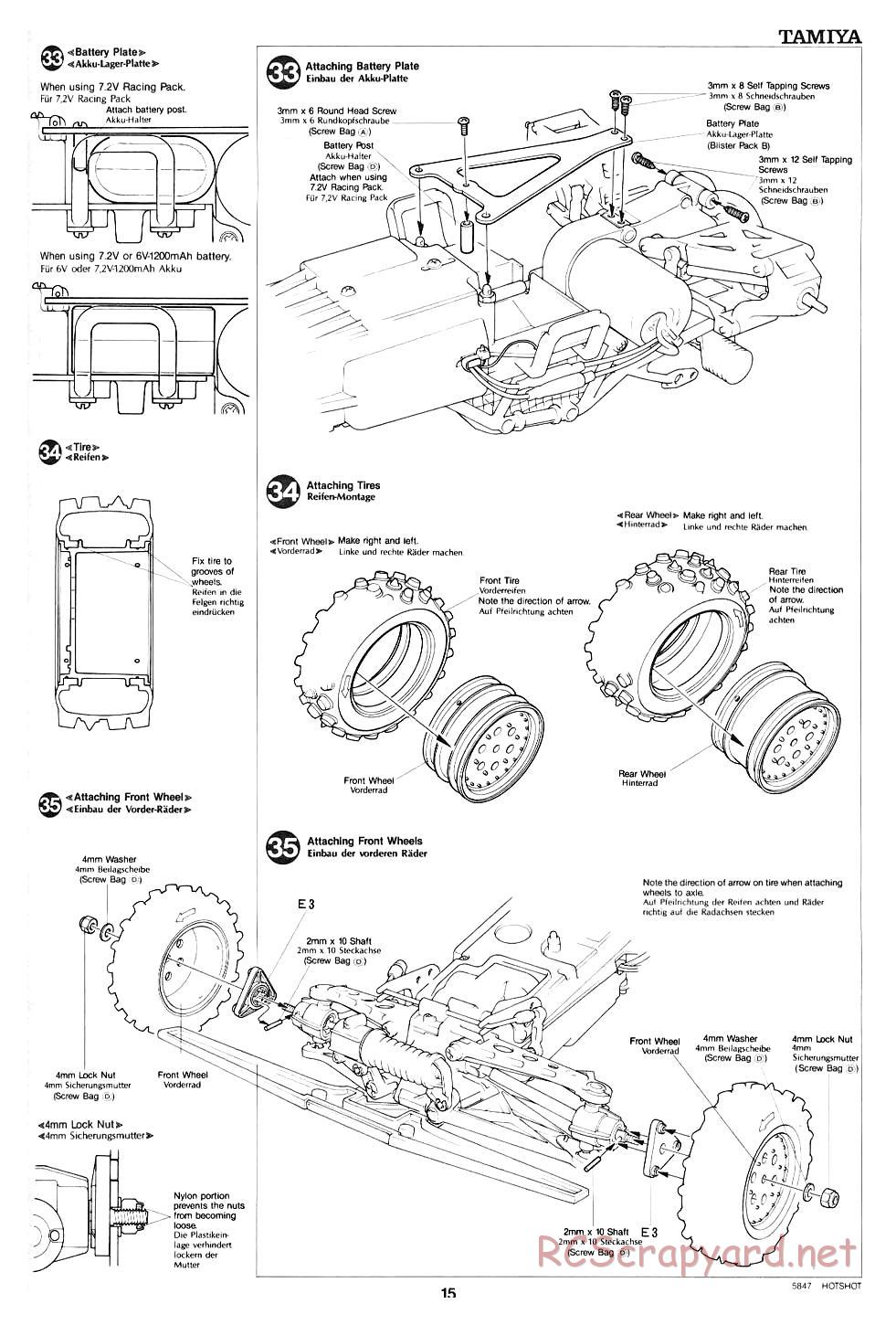 Tamiya - Hotshot - 58047 - Manual - Page 15