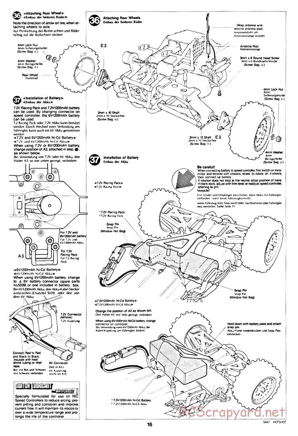 Tamiya - Hotshot - 58047 - Manual - Page 16