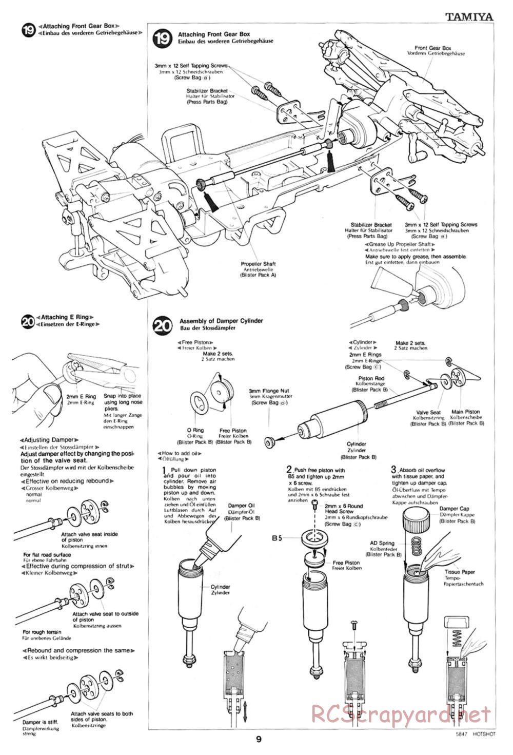 Tamiya - Hotshot - 58047 - Manual - Page 9