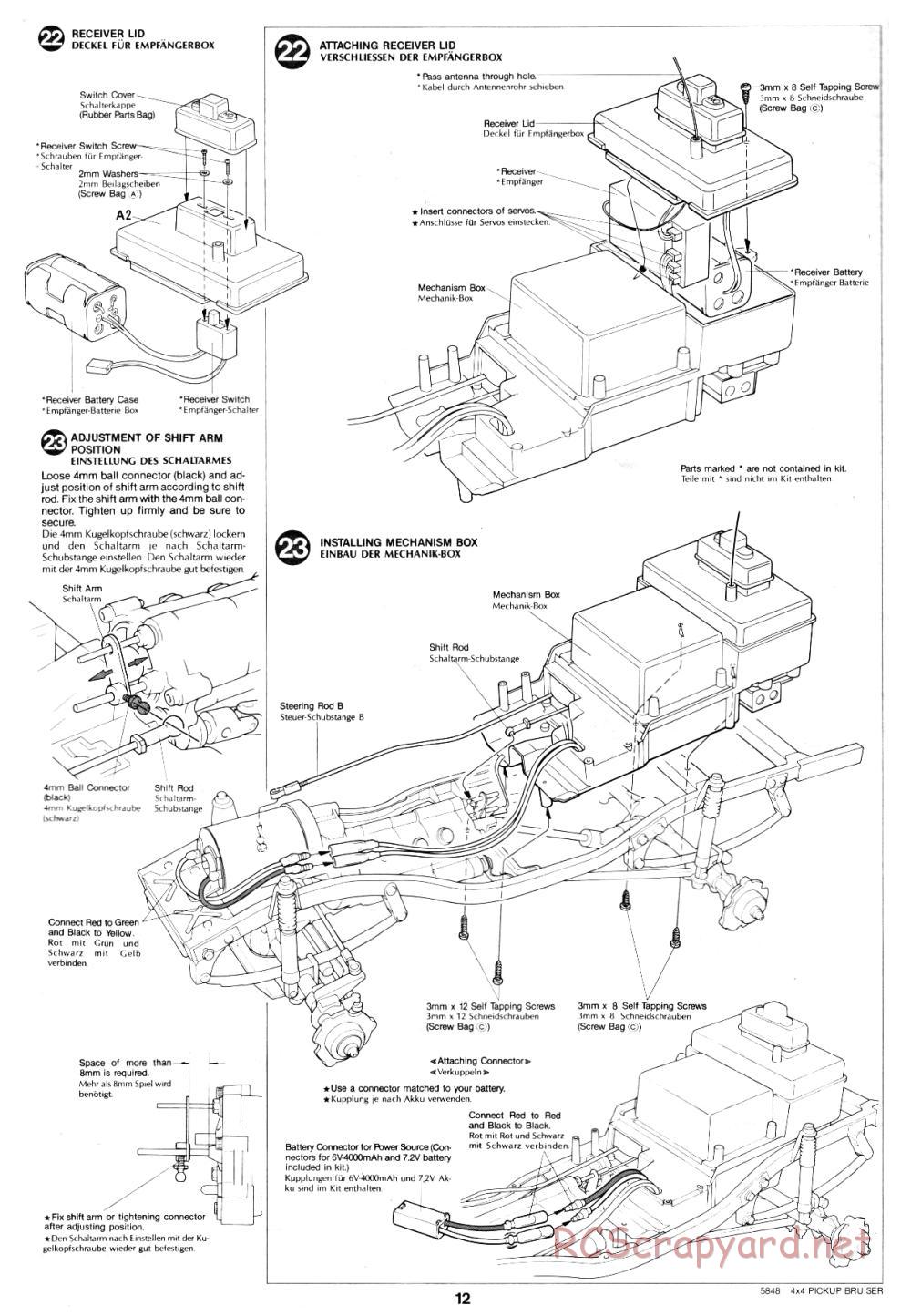 Tamiya - Toyota 4x4 Pick-Up Bruiser - 58048 - Manual - Page 12