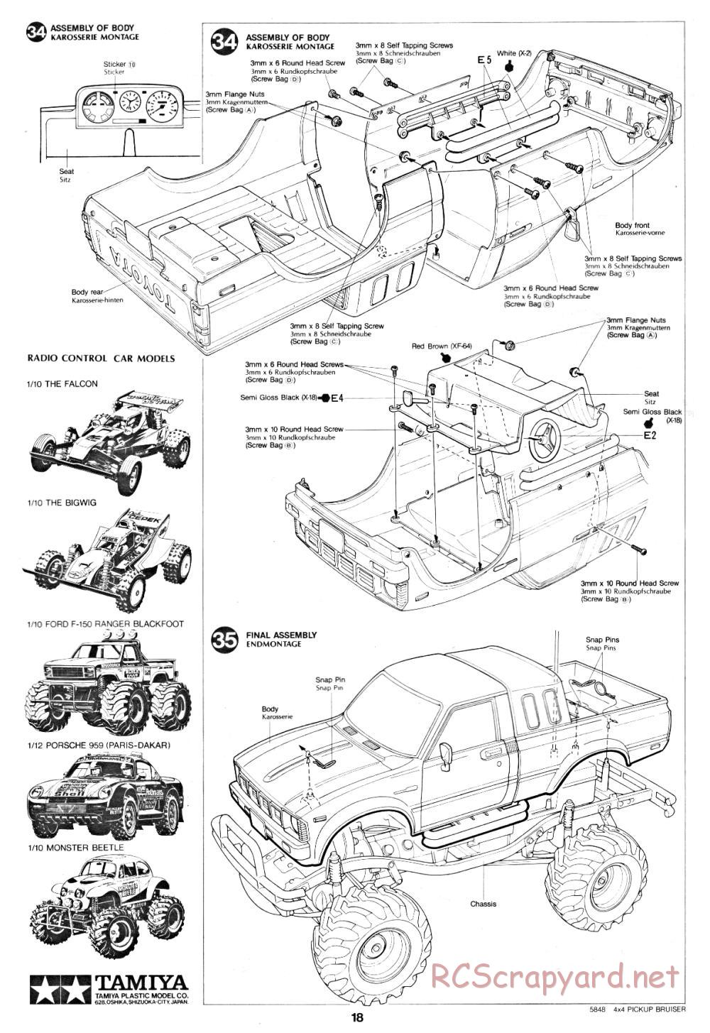 Tamiya - Toyota 4x4 Pick-Up Bruiser - 58048 - Manual - Page 18
