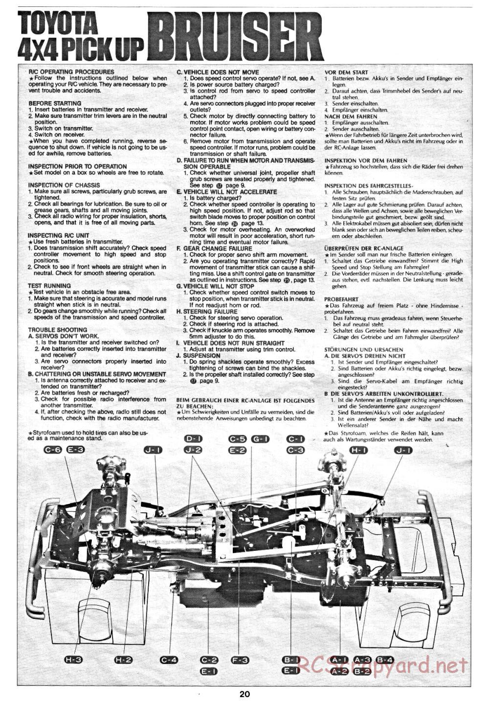 Tamiya - Toyota 4x4 Pick-Up Bruiser - 58048 - Manual - Page 20
