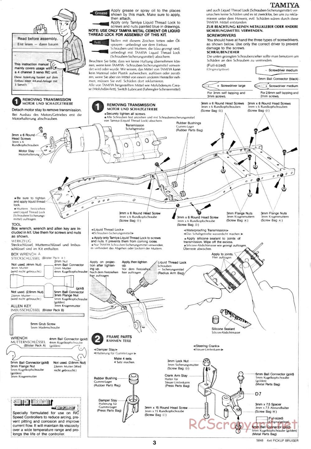 Tamiya - Toyota 4x4 Pick-Up Bruiser - 58048 - Manual - Page 3