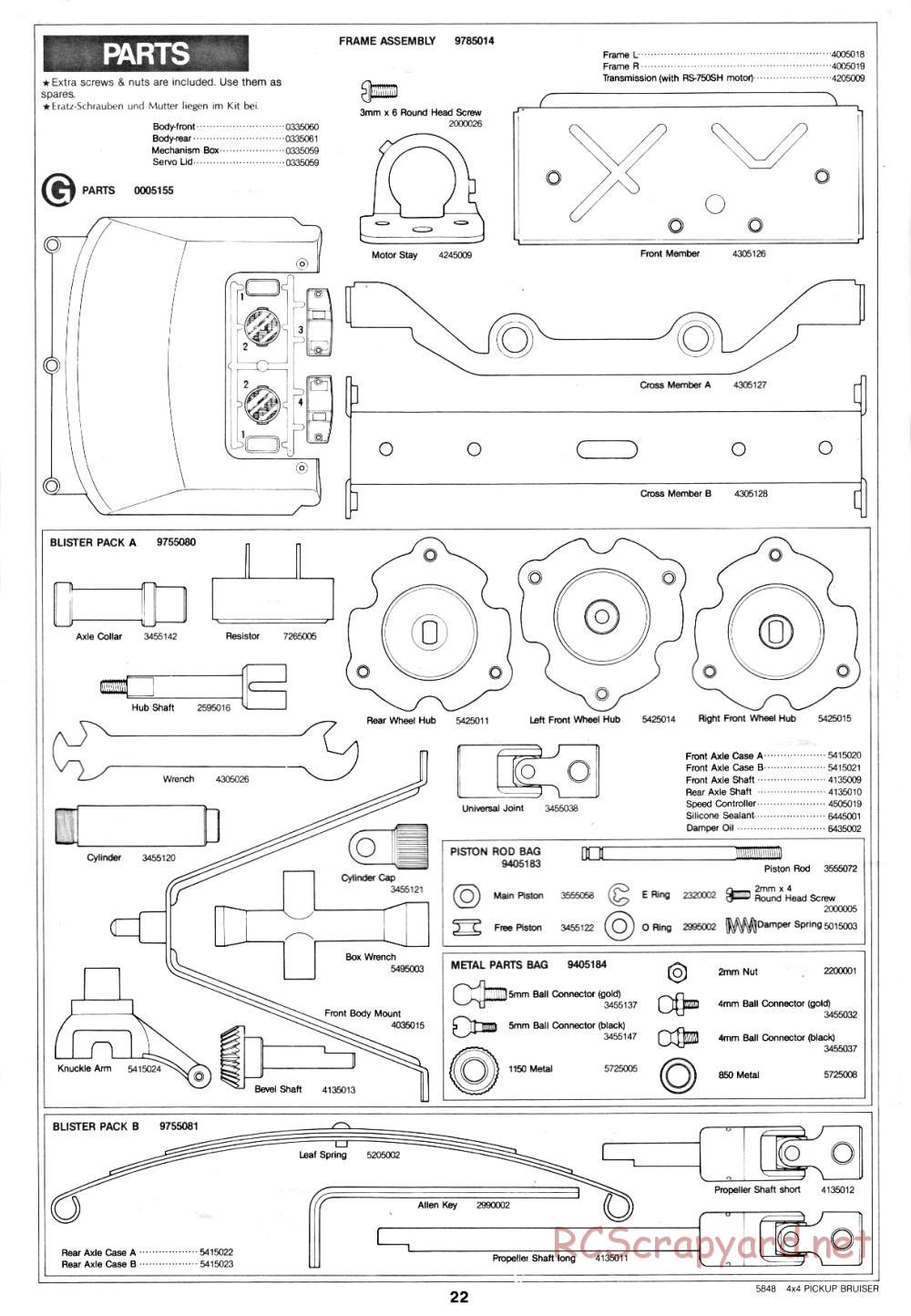 Tamiya - Toyota 4x4 Pick-Up Bruiser - 58048 - Manual - Page 22