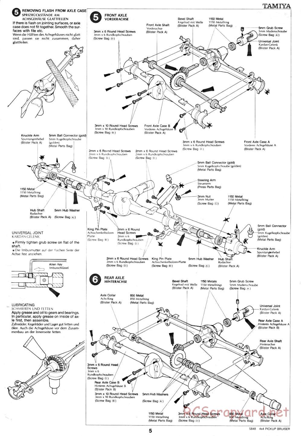 Tamiya - Toyota 4x4 Pick-Up Bruiser - 58048 - Manual - Page 5