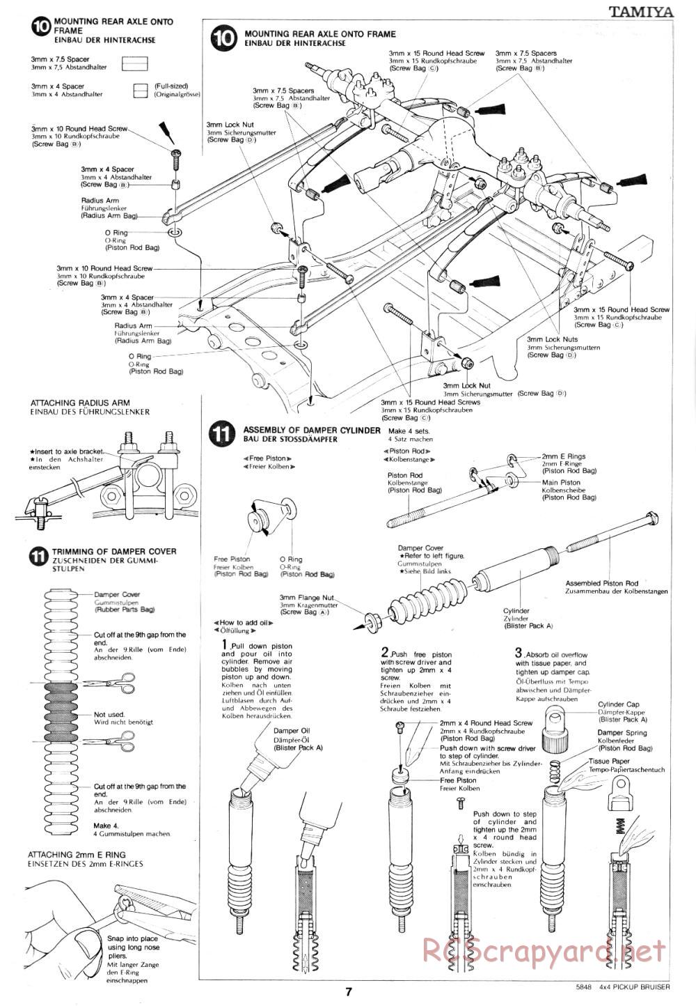 Tamiya - Toyota 4x4 Pick-Up Bruiser - 58048 - Manual - Page 7