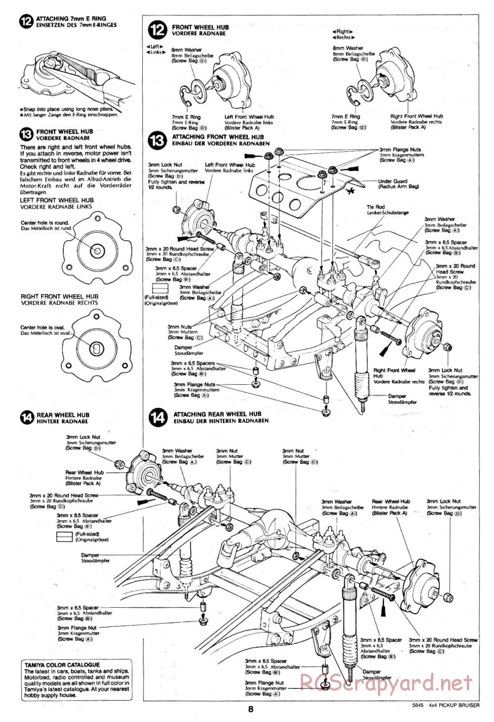 Tamiya - Toyota 4x4 Pick-Up Bruiser - 58048 - Manual - Page 8