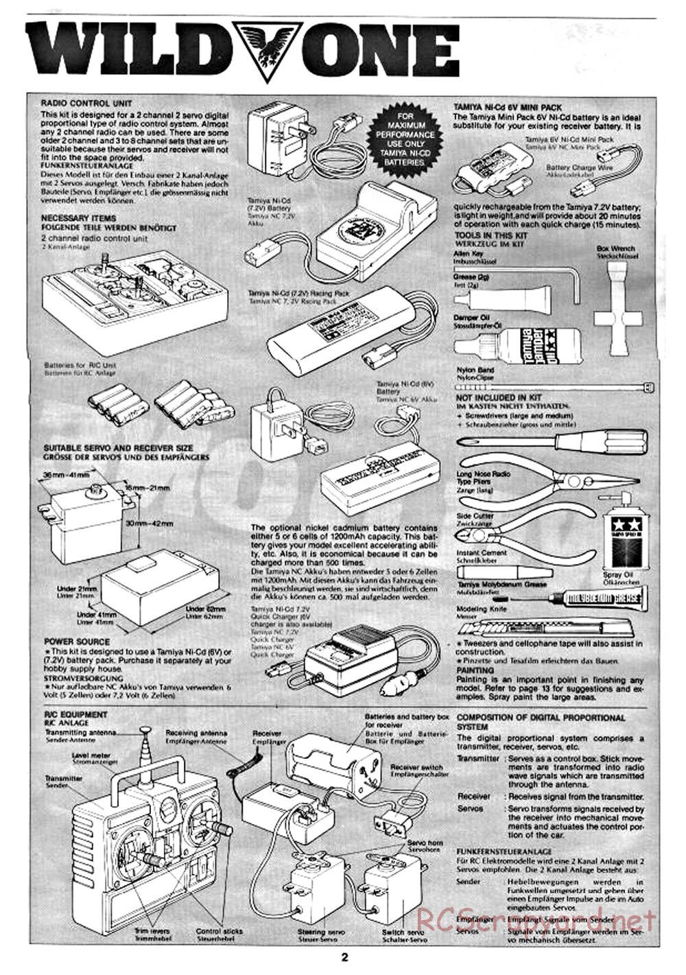 Tamiya - Wild One - 58050 - Manual - Page 2