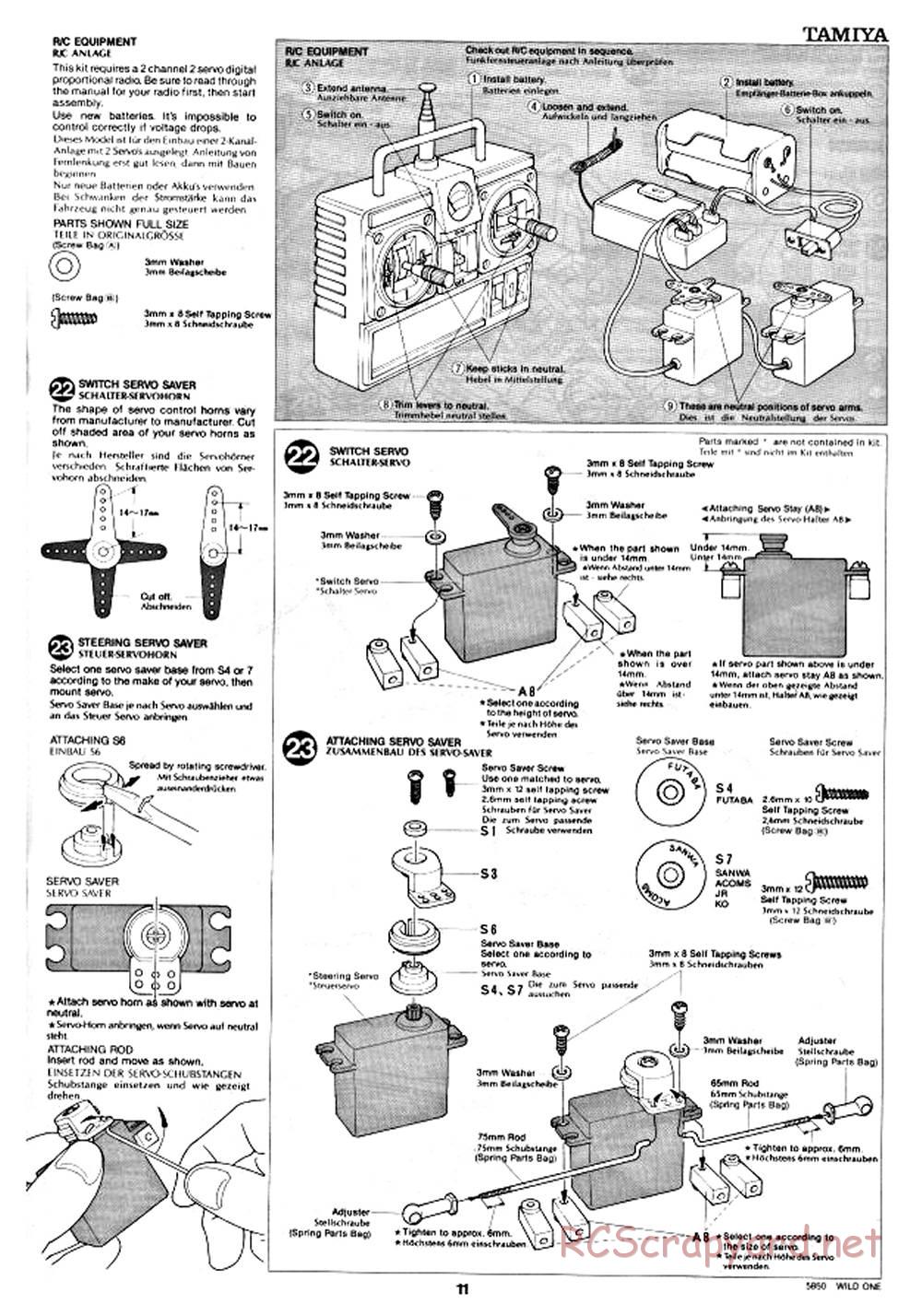 Tamiya - Wild One - 58050 - Manual - Page 11