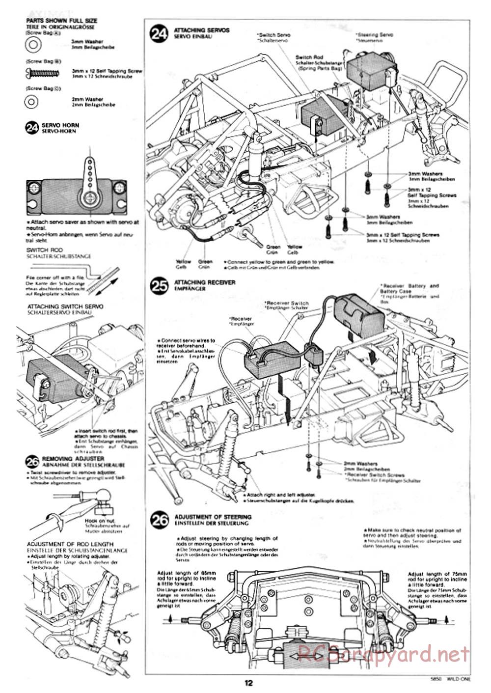 Tamiya - Wild One - 58050 - Manual - Page 12