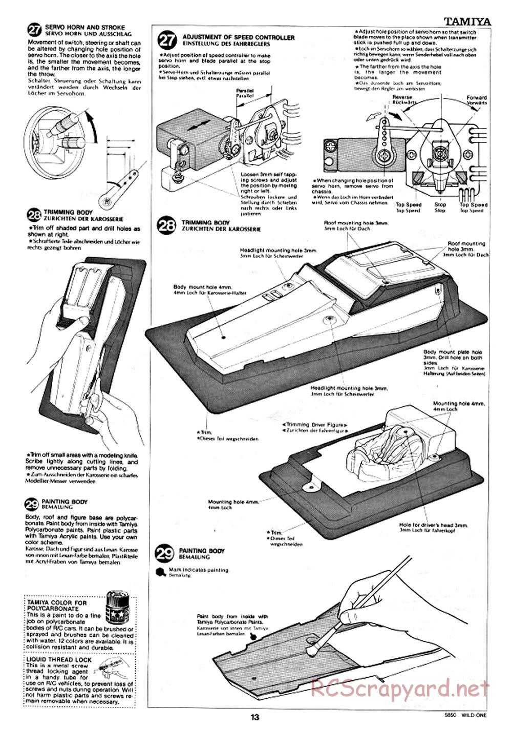 Tamiya - Wild One - 58050 - Manual - Page 13