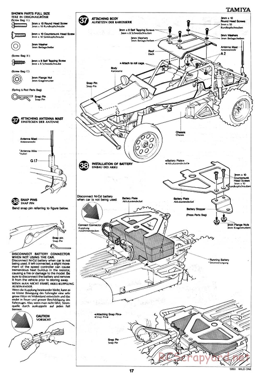 Tamiya - Wild One - 58050 - Manual - Page 17