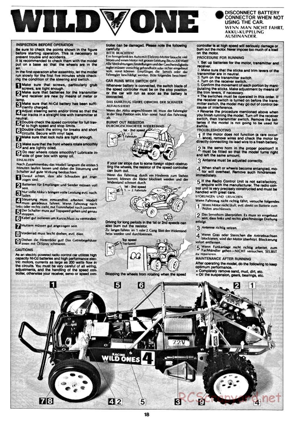 Tamiya - Wild One - 58050 - Manual - Page 18