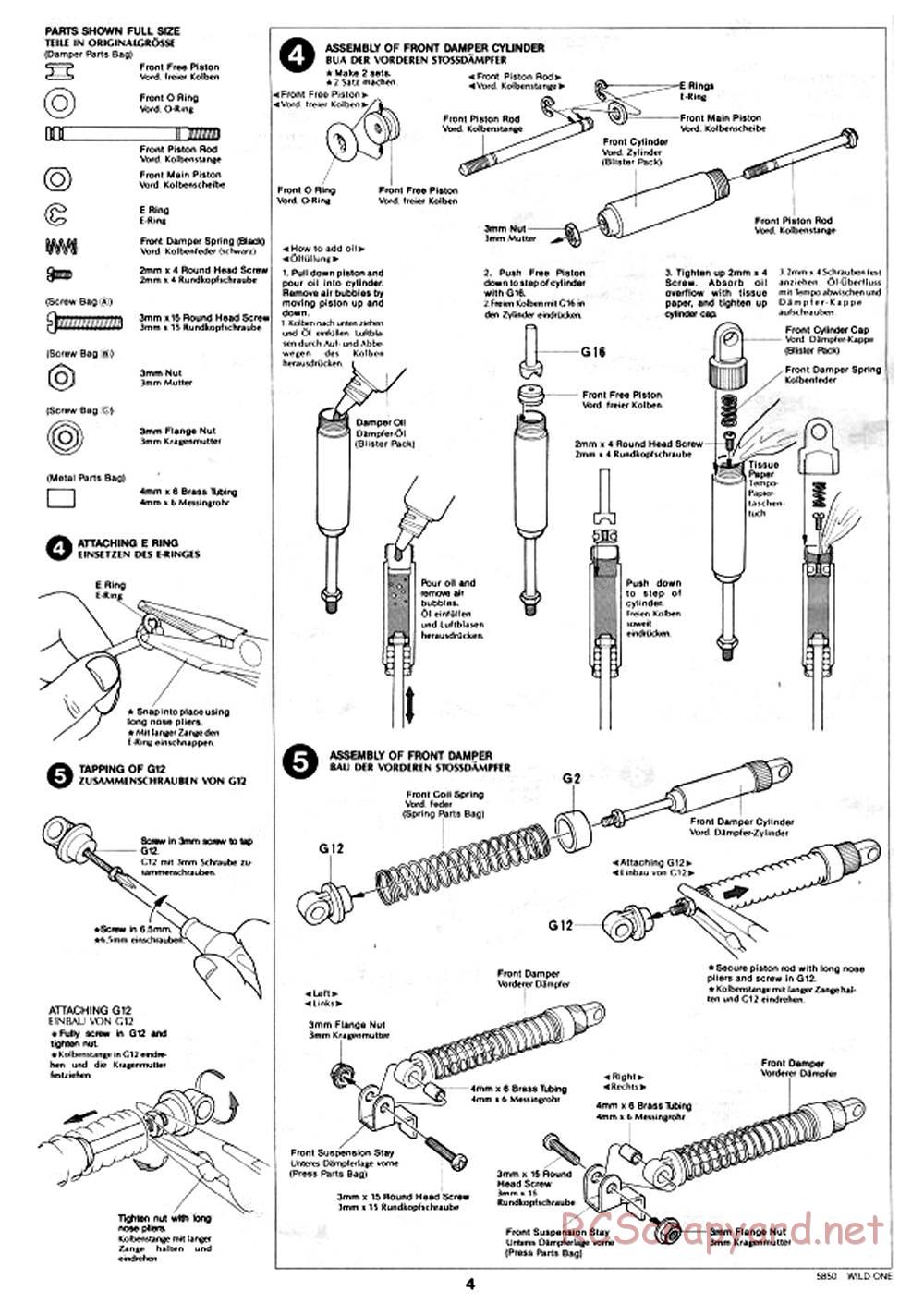 Tamiya - Wild One - 58050 - Manual - Page 4