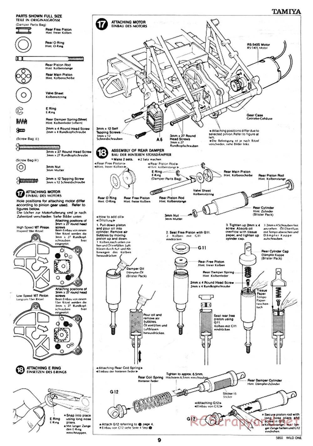 Tamiya - Wild One - 58050 - Manual - Page 9