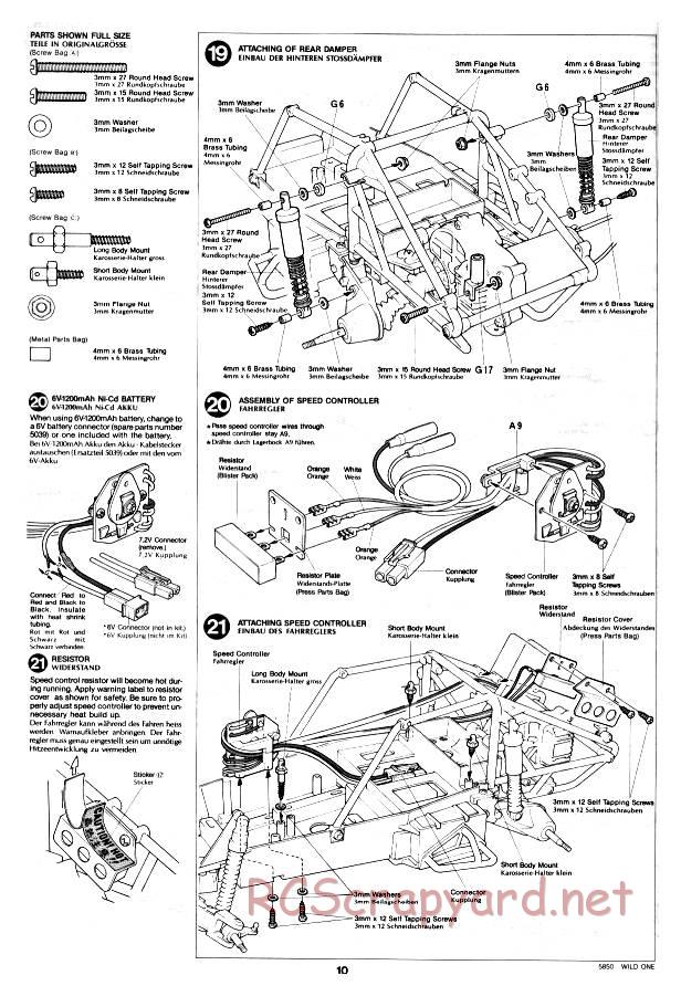 Tamiya - Wild One - 58050 - Manual - Page 10