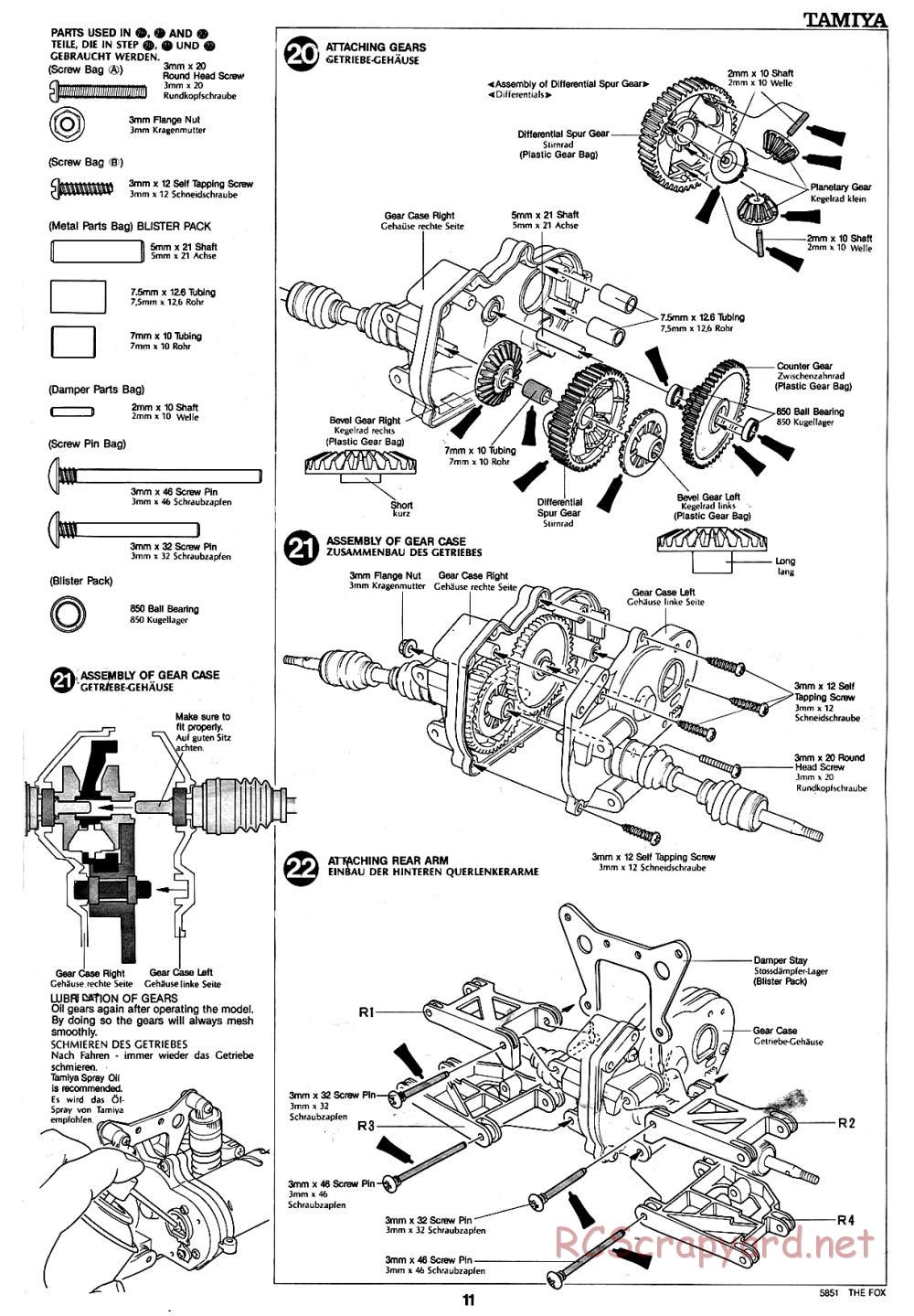 Tamiya - The Fox - 58051 - Manual - Page 11