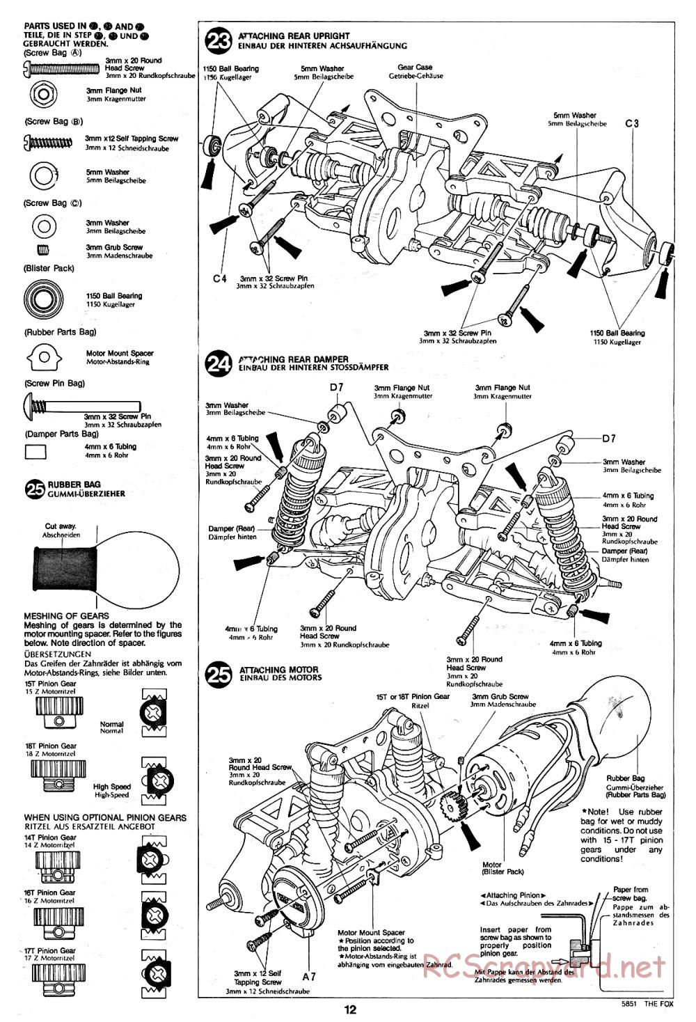Tamiya - The Fox - 58051 - Manual - Page 12