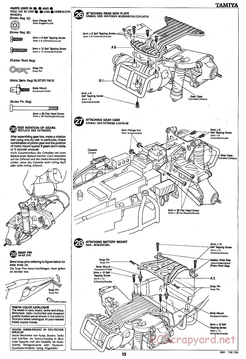 Tamiya - The Fox - 58051 - Manual - Page 13