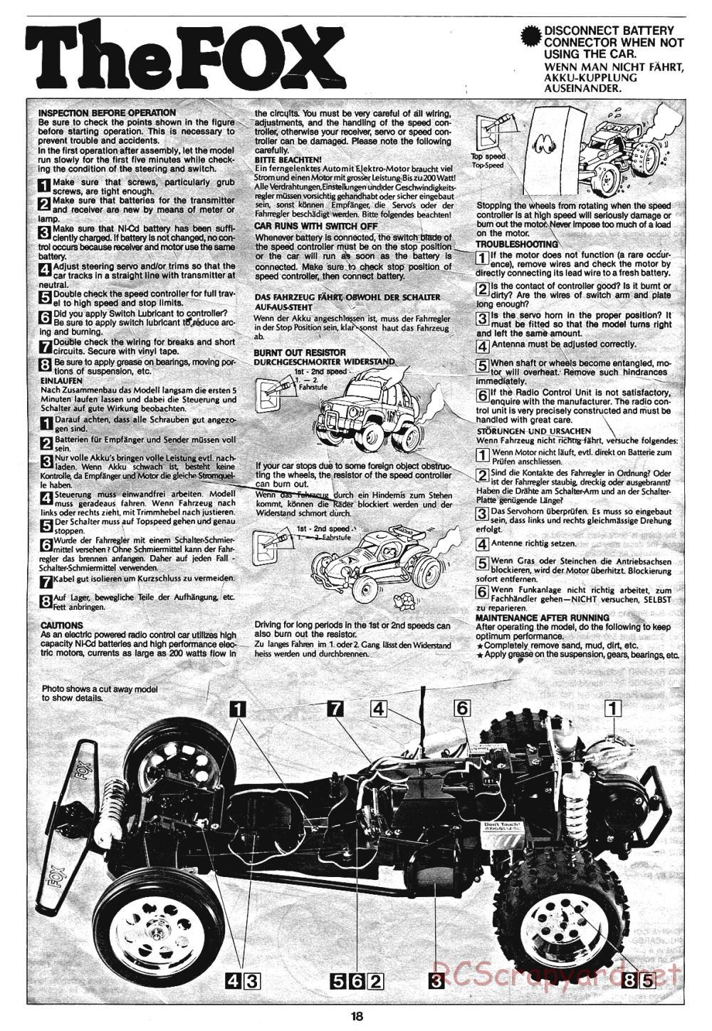 Tamiya - The Fox - 58051 - Manual - Page 18