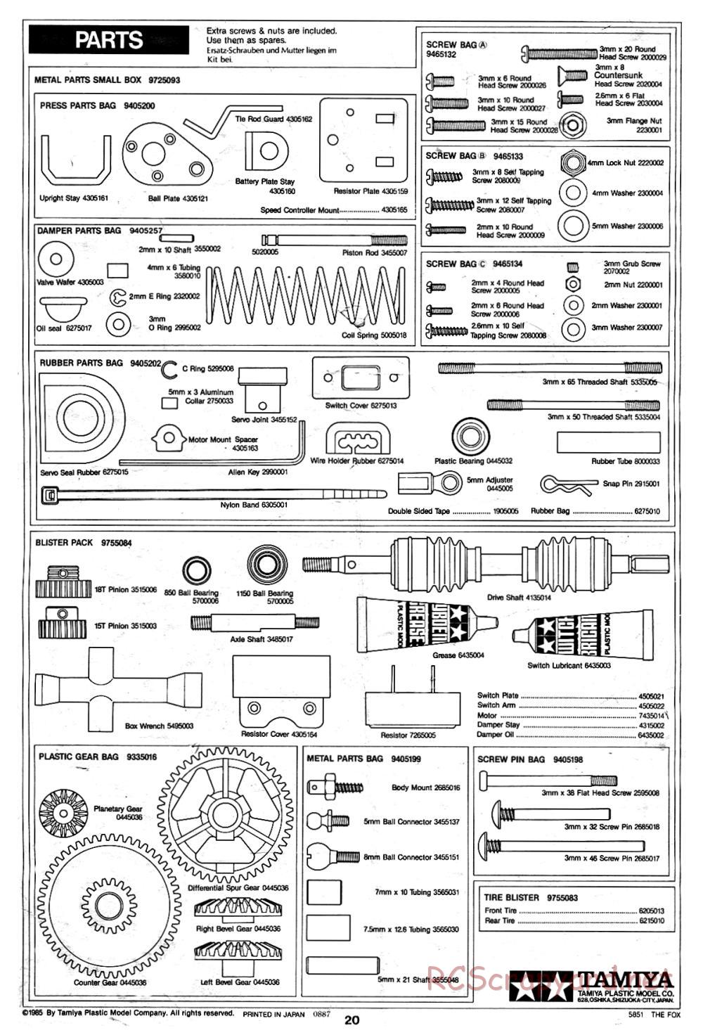 Tamiya - The Fox - 58051 - Manual - Page 20