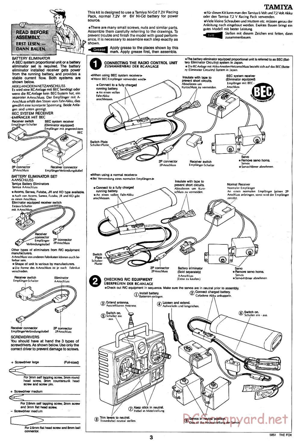 Tamiya - The Fox - 58051 - Manual - Page 3