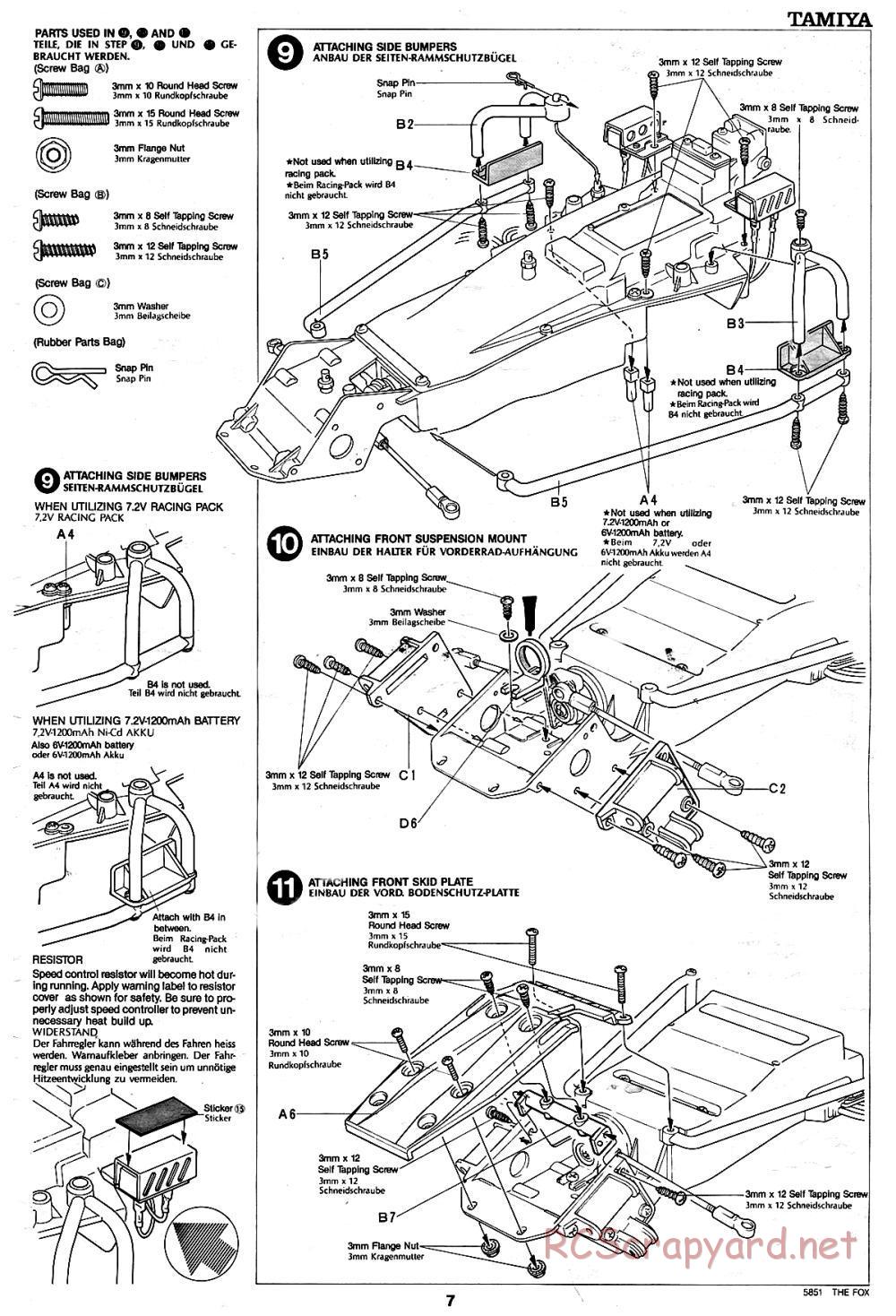 Tamiya - The Fox - 58051 - Manual - Page 7
