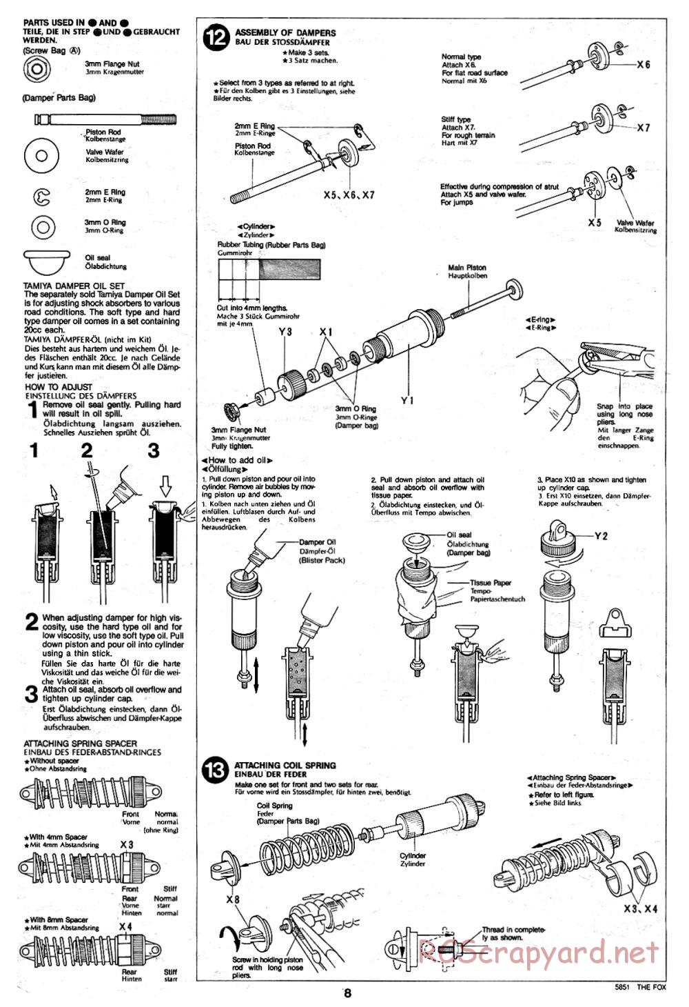 Tamiya - The Fox - 58051 - Manual - Page 8