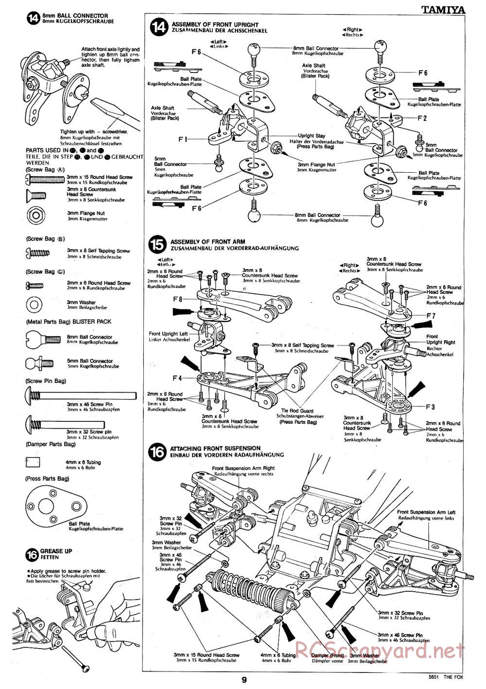 Tamiya - The Fox - 58051 - Manual - Page 9