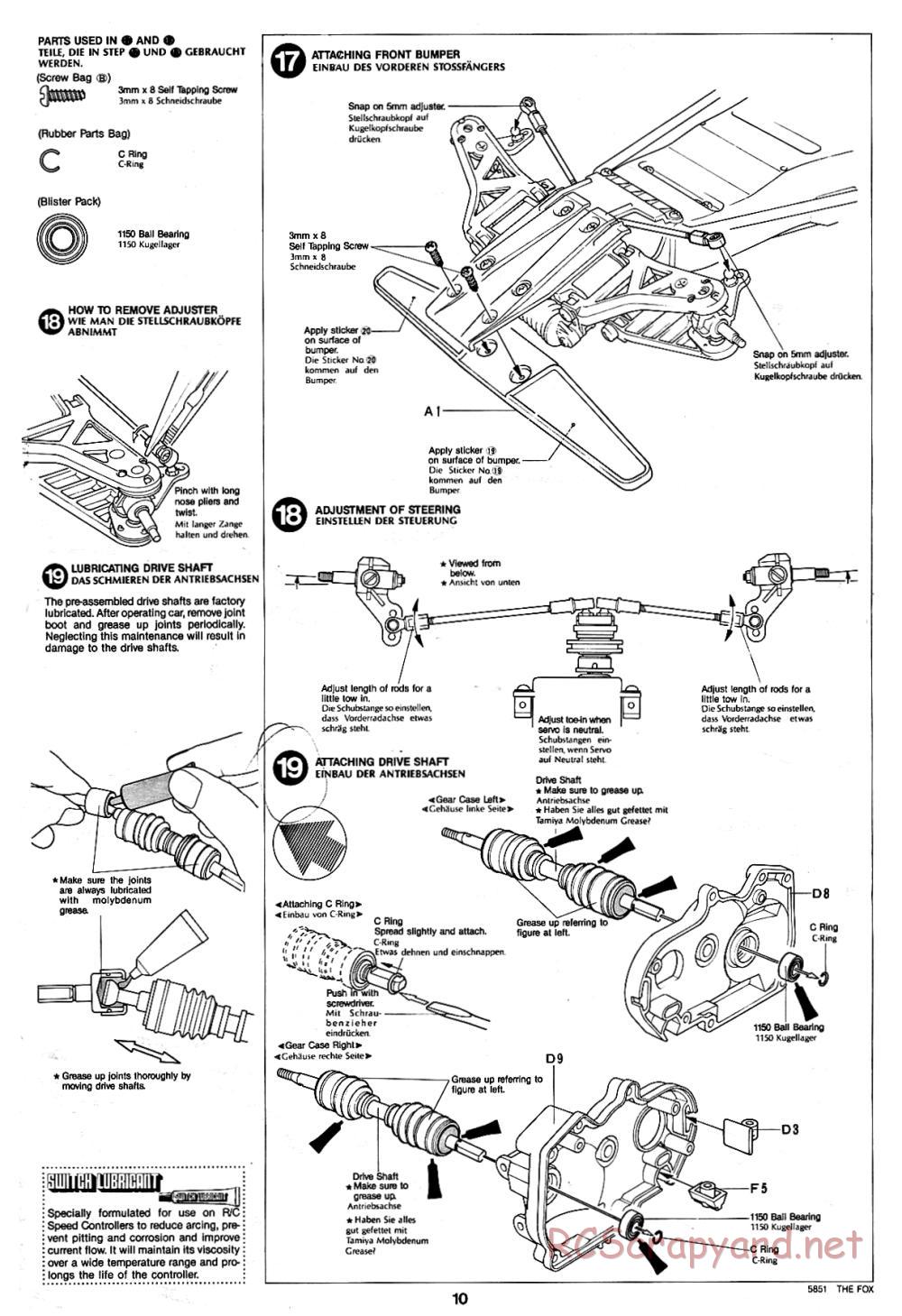 Tamiya - The Fox - 58051 - Manual - Page 10