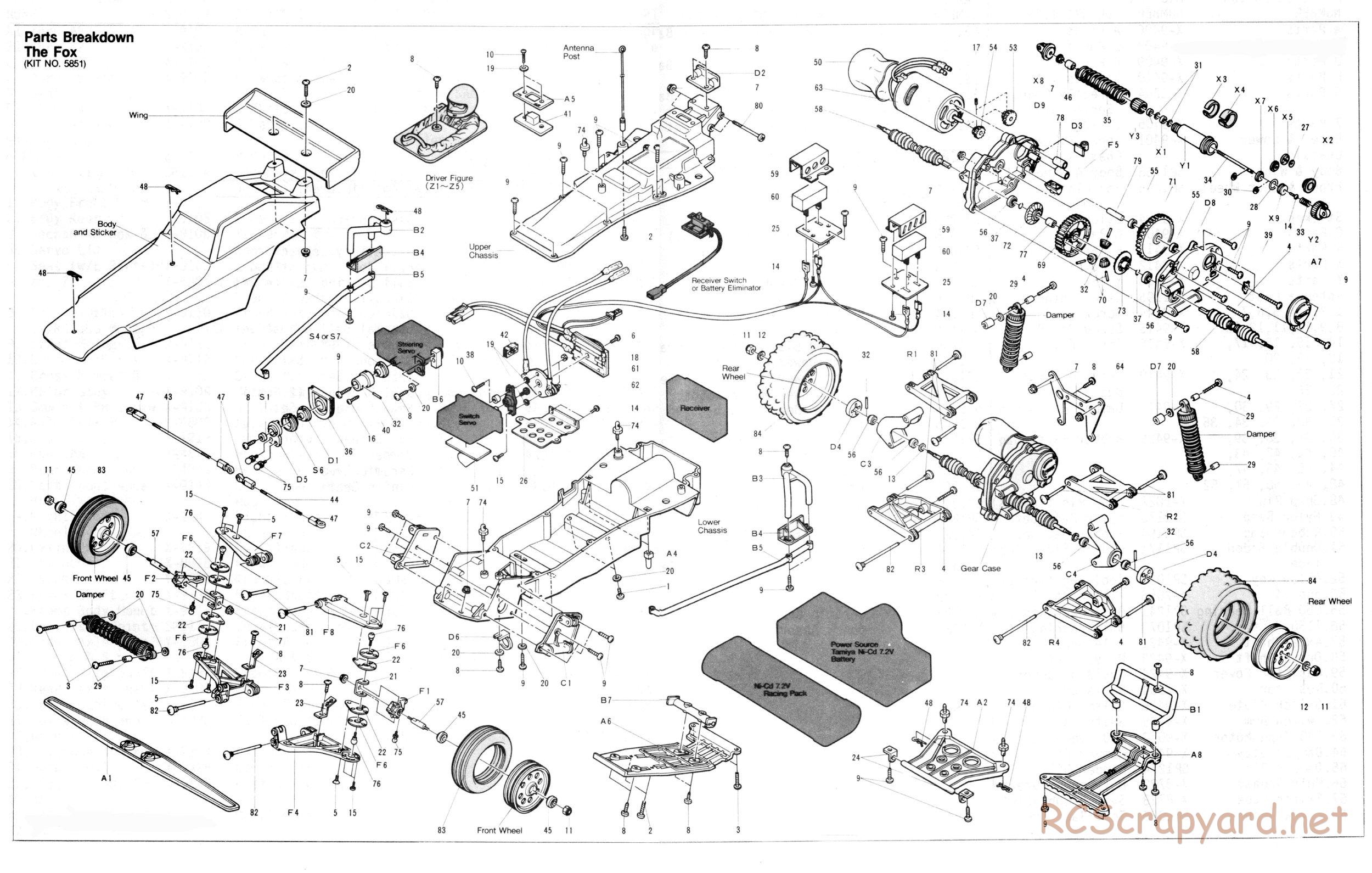 Tamiya - The Fox - 58051 - Exploded View