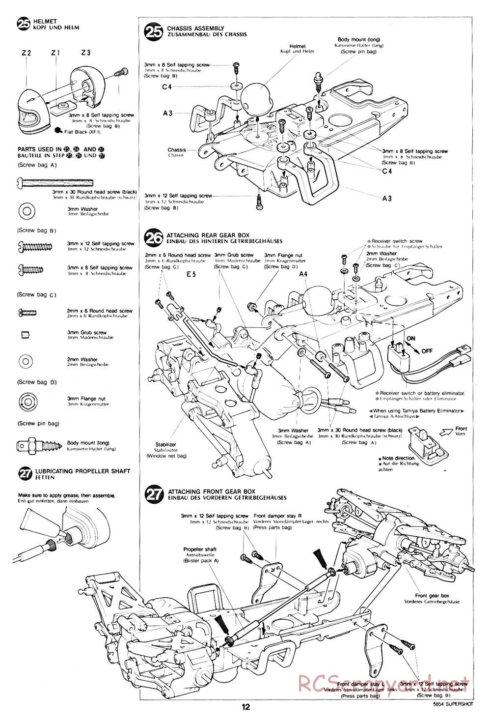 Tamiya - Supershot - 58054 - Manual - Page 12