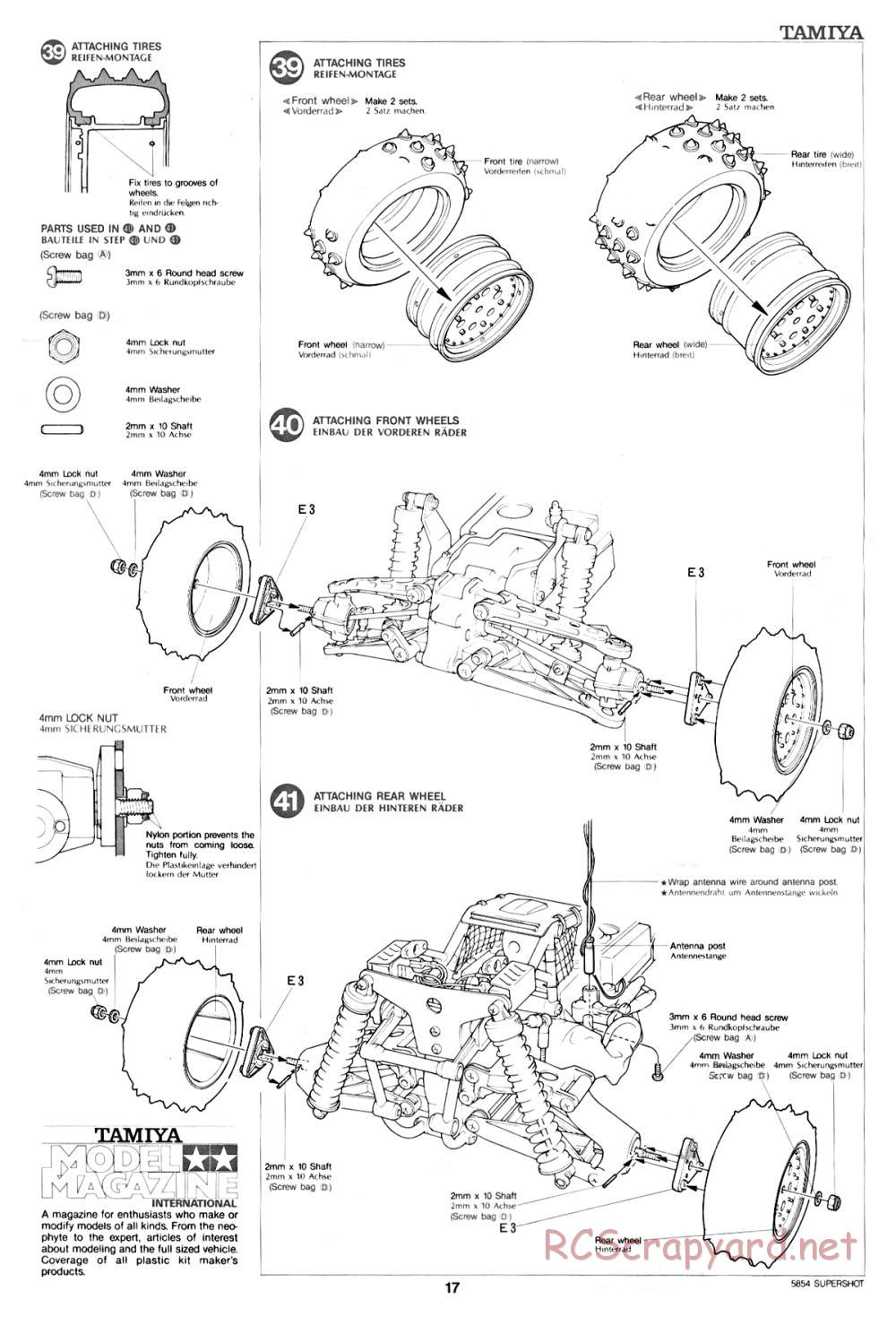 Tamiya - Supershot - 58054 - Manual - Page 17