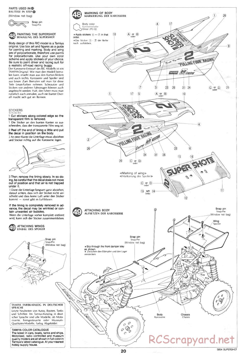 Tamiya - Supershot - 58054 - Manual - Page 20