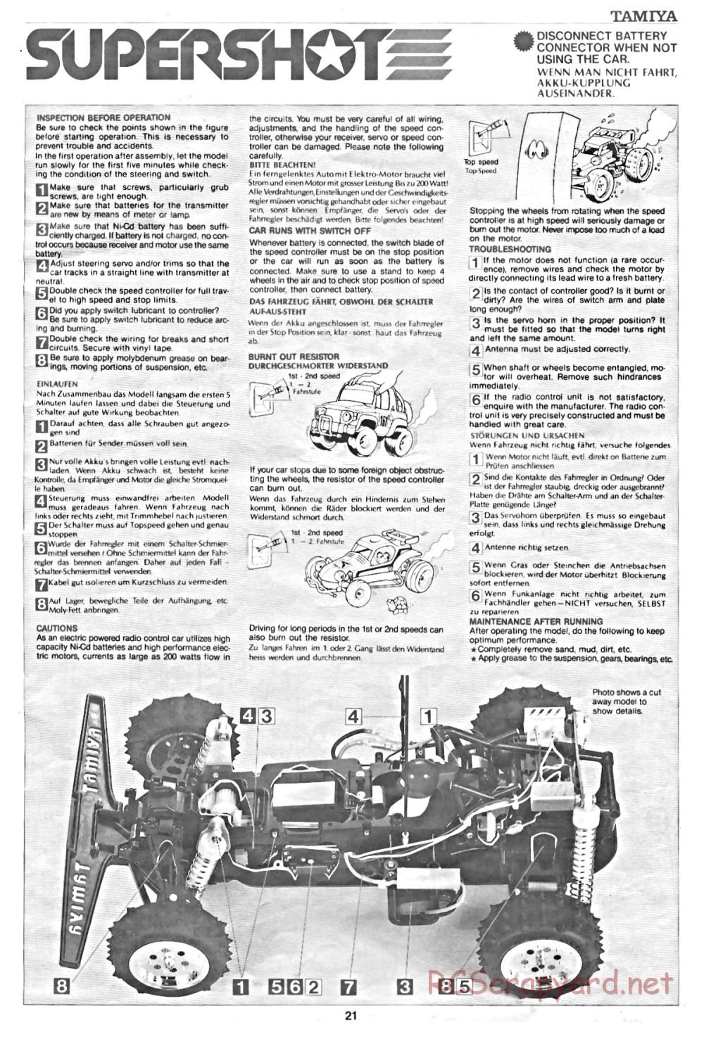 Tamiya - Supershot - 58054 - Manual - Page 21