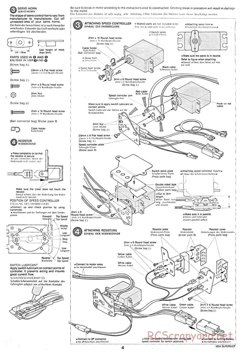 Tamiya - Supershot - 58054 - Manual - Page 4