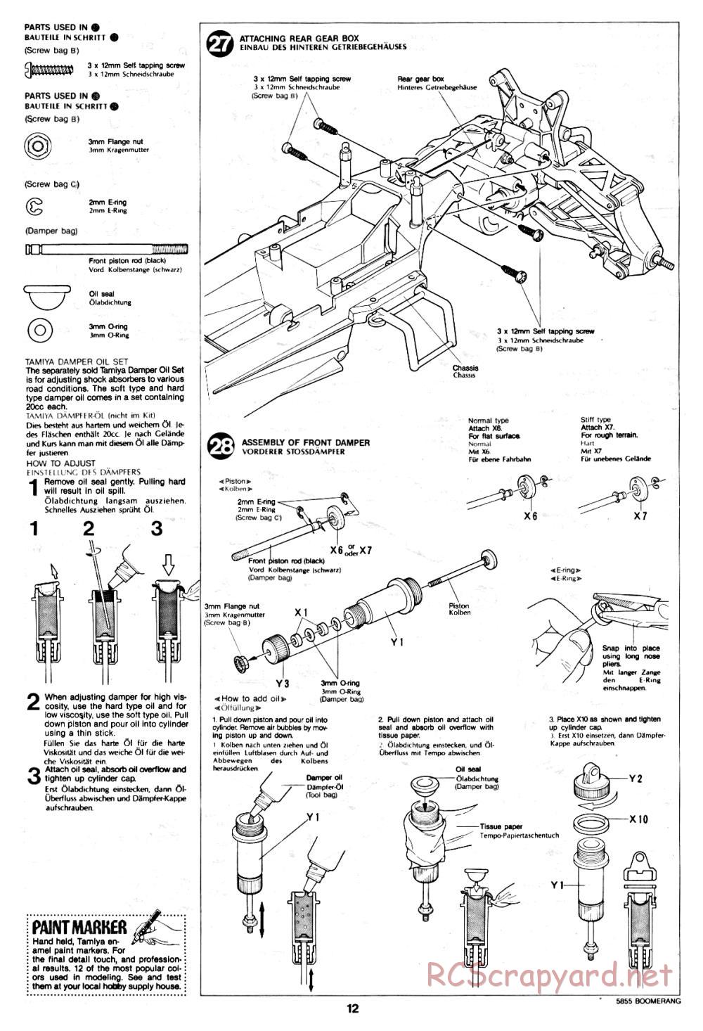 Tamiya - The Boomerang - 58055 - Manual - Page 12