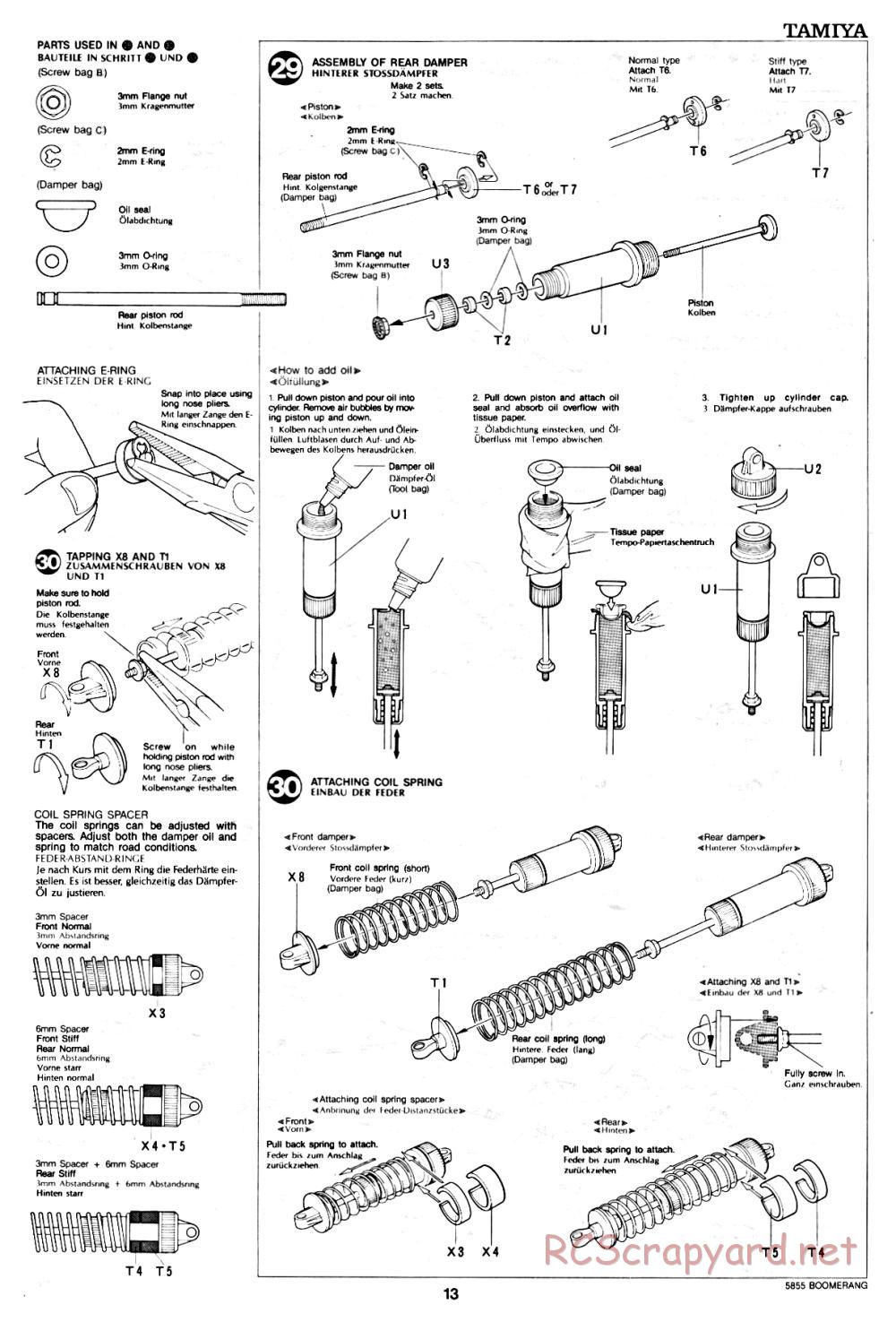 Tamiya - The Boomerang - 58055 - Manual - Page 13