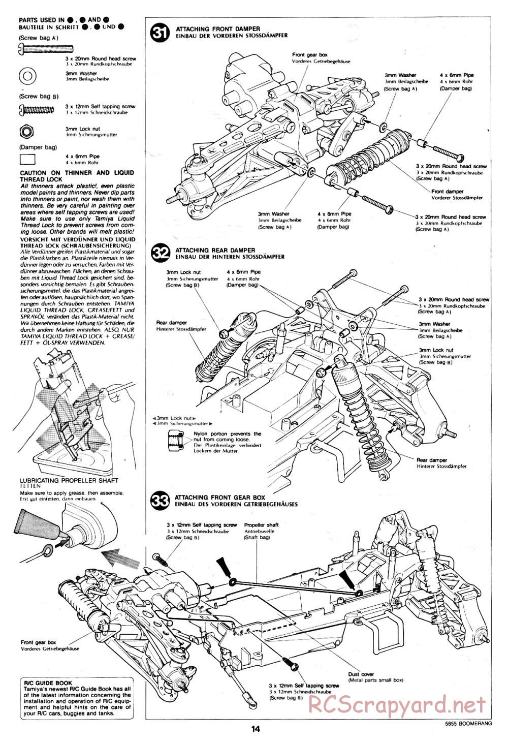 Tamiya - The Boomerang - 58055 - Manual - Page 14