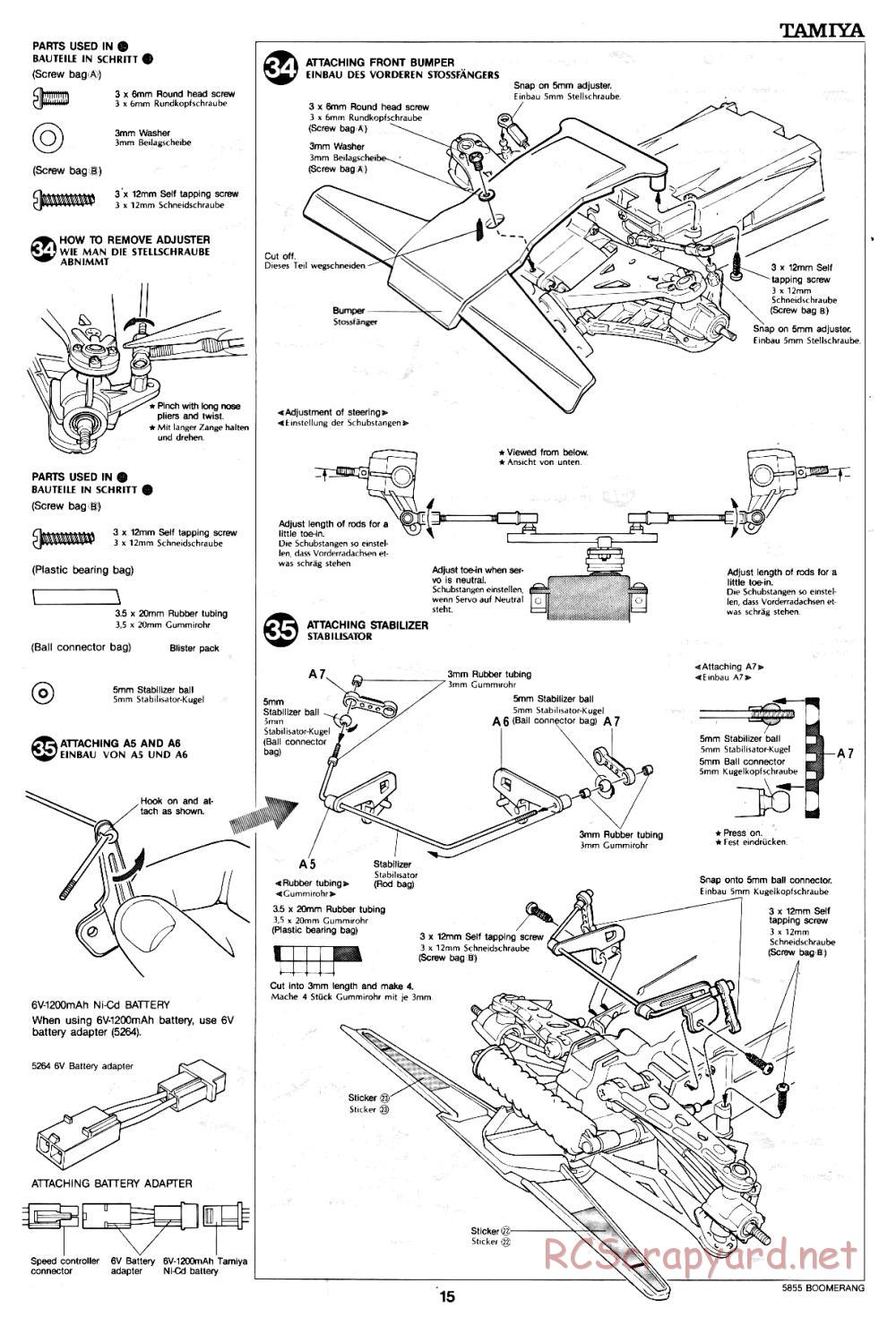 Tamiya - The Boomerang - 58055 - Manual - Page 15