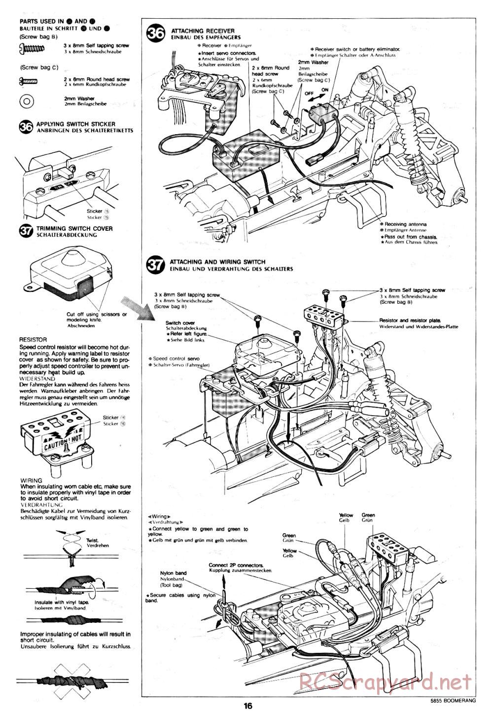 Tamiya - The Boomerang - 58055 - Manual - Page 16