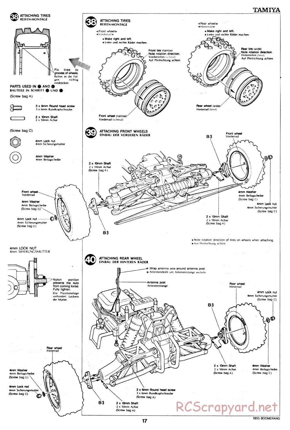 Tamiya - The Boomerang - 58055 - Manual - Page 17