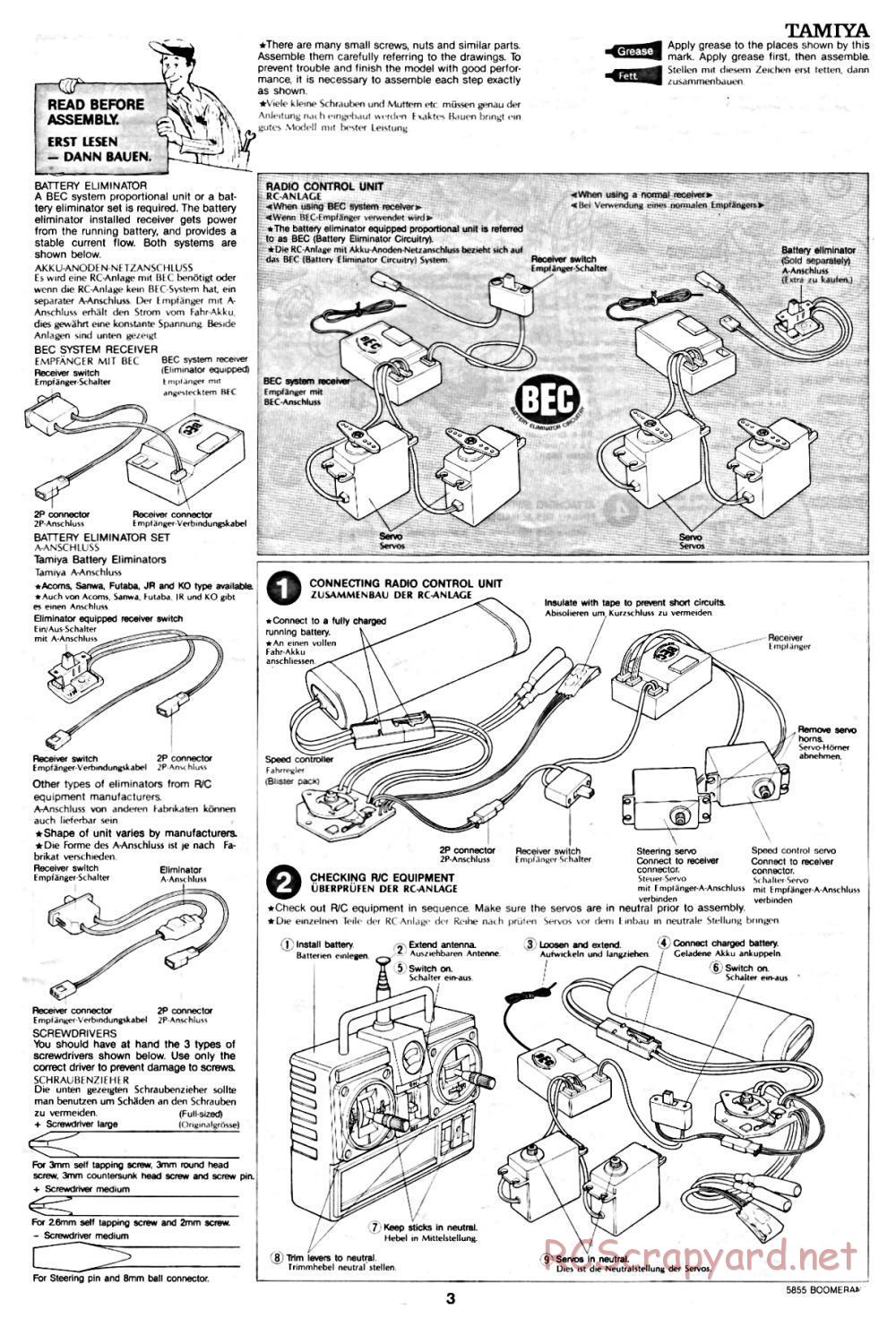 Tamiya - The Boomerang - 58055 - Manual - Page 3